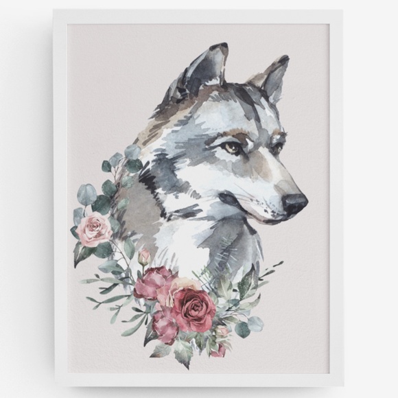 Wall Art Watercolor Wolf Portrait Illustration Print Poster Unframed - Picture 13 of 17